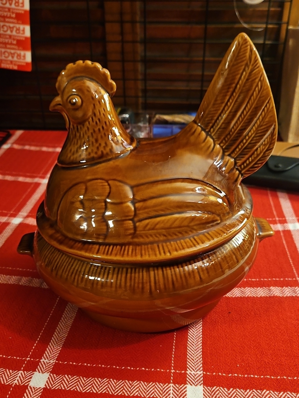 California Pottery Ceramic Hen On Nest Covered Serving Dish/cookie Jar 12x11